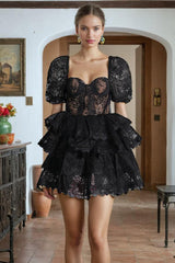 Alix Puff Shoulder Tiered Mini Dress | Dress In Beauty Alix Puff Shoulder Tiered Mini Dress | Dress In Beauty