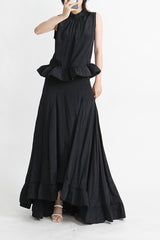 Ruffled Waist Halter Top + Maxi Skirt Set | Dress In Beauty Ruffled Waist Halter Top + Maxi Skirt Set | Dress In Beauty