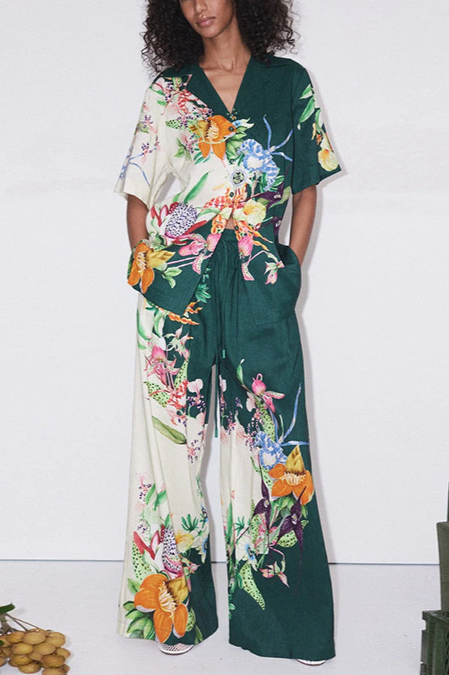 Floral Shirt + Pants Set | Dress In Beauty Floral Shirt + Pants Set | Dress In Beauty