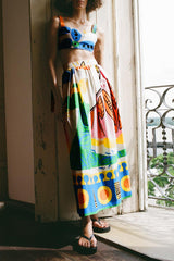 Printed Crop Top + Midi Skirt Set | Dress In Beauty Printed Crop Top + Midi Skirt Set | Dress In Beauty