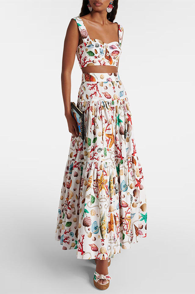 Capri Printed Crop Top & Skirt Set | Dress In Beauty Capri Printed Crop Top & Skirt Set | Dress In Beauty