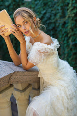 Off Shoulder Dotted Tulle Maxi Dress | Dress In Beauty Off Shoulder Dotted Tulle Maxi Dress | Dress In Beauty