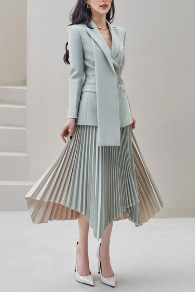 Blaire Gray Ruched Blazer Set | Dress In Beauty Blaire Gray Ruched Blazer Set | Dress In Beauty