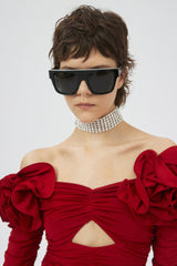 Floral Appliquéd Ruched Crop Top | Dress In Beauty Floral Appliquéd Ruched Crop Top | Dress In Beauty