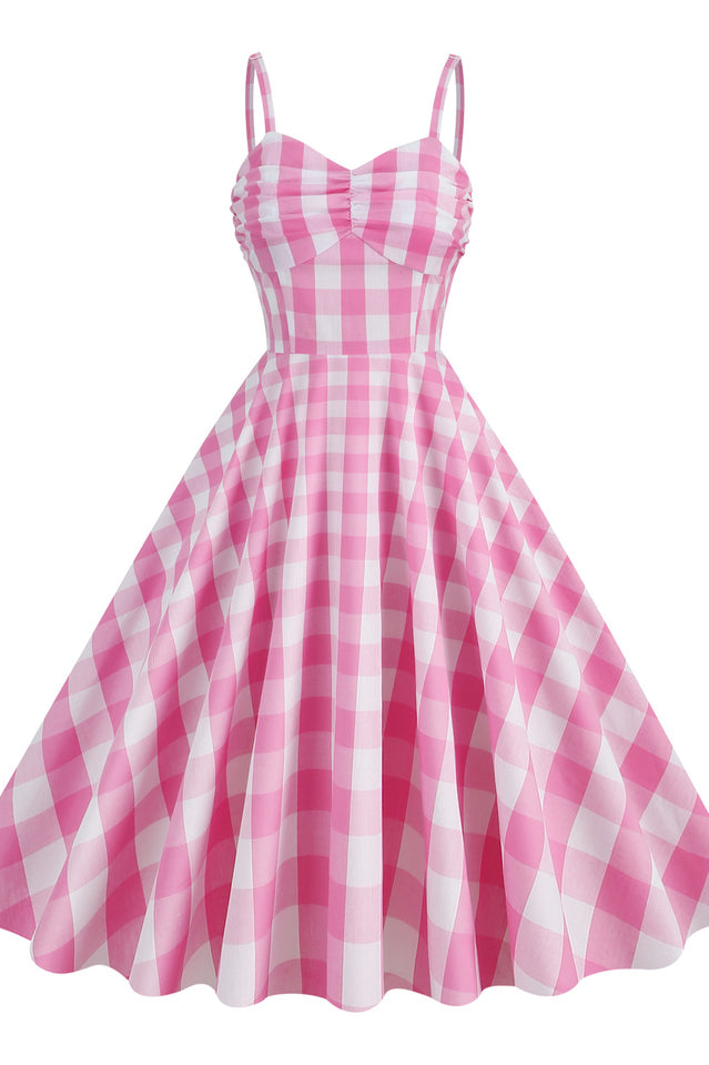 Barbie Movie Margot Pink Plaid Check Dress | Dress In Beauty Barbie Movie Margot Pink Plaid Check Dress | Dress In Beauty