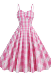 Barbie Movie Margot Pink Plaid Check Dress | Dress In Beauty