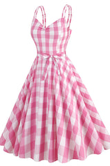 Barbie Movie Margot Pink Plaid Check Dress | Dress In Beauty Barbie Movie Margot Pink Plaid Check Dress | Dress In Beauty