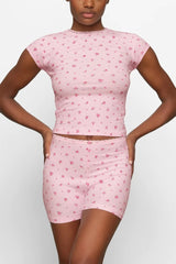 Skims Soft Lounge Top + Shorts Set | Dress In Beauty Skims Soft Lounge Top + Shorts Set | Dress In Beauty