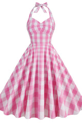 Barbie Movie Margot Pink Plaid Check Dress | Dress In Beauty Barbie Movie Margot Pink Plaid Check Dress | Dress In Beauty