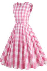 Barbie Movie Margot Pink Plaid Check Dress | Dress In Beauty Barbie Movie Margot Pink Plaid Check Dress | Dress In Beauty