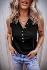 Buttoned Deep V Tank | Dress In Beauty Buttoned Deep V Tank | Dress In Beauty