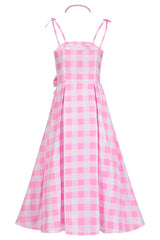 Barbie Movie Margot Pink Plaid Check Dress | Dress In Beauty Barbie Movie Margot Pink Plaid Check Dress | Dress In Beauty