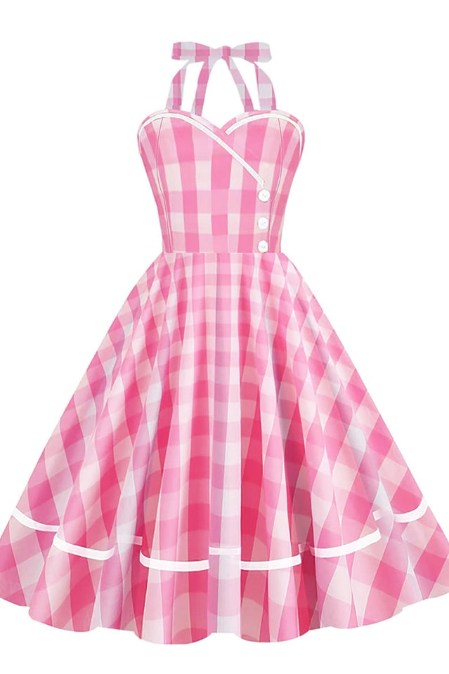 Barbie Movie Margot Pink Plaid Check Dress | Dress In Beauty Barbie Movie Margot Pink Plaid Check Dress | Dress In Beauty