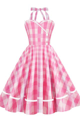 Barbie Movie Margot Pink Plaid Check Dress | Dress In Beauty Barbie Movie Margot Pink Plaid Check Dress | Dress In Beauty