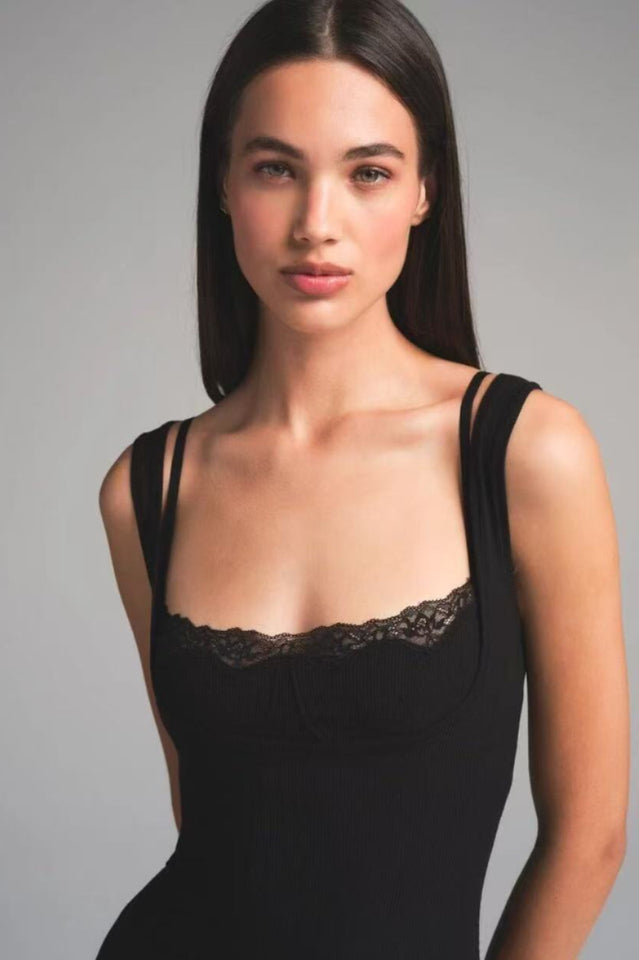 SKIMS Soft Lounge Lace Tank Dress | Dress In Beauty SKIMS Soft Lounge Lace Tank Dress | Dress In Beauty