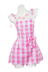 Barbie Movie Margot Pink Plaid Check Dress | Dress In Beauty Barbie Movie Margot Pink Plaid Check Dress | Dress In Beauty