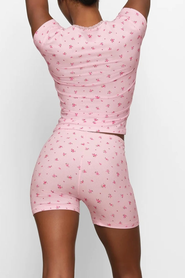 Skims Soft Lounge Top + Shorts Set | Dress In Beauty Skims Soft Lounge Top + Shorts Set | Dress In Beauty