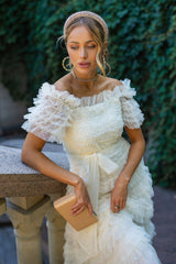 Off Shoulder Dotted Tulle Maxi Dress | Dress In Beauty Off Shoulder Dotted Tulle Maxi Dress | Dress In Beauty