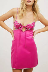 Heart Embellished Mini Dress | Dress In Beauty Heart Embellished Mini Dress | Dress In Beauty
