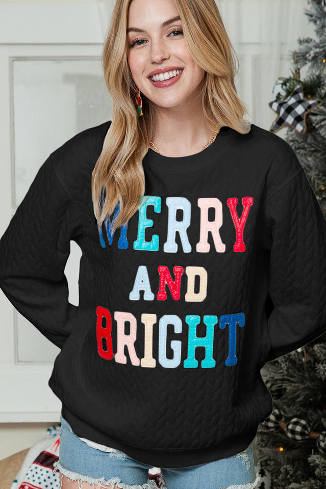 Merry & Bright Quilted Sweatshirt | Dress In Beauty Merry & Bright Quilted Sweatshirt | Dress In Beauty