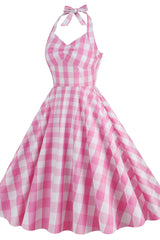 Barbie Movie Margot Pink Plaid Check Dress | Dress In Beauty Barbie Movie Margot Pink Plaid Check Dress | Dress In Beauty