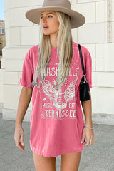 Guitar Slogan Letter Graphic Tee | Dress In Beauty Guitar Slogan Letter Graphic Tee | Dress In Beauty