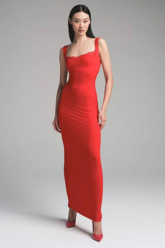 SKIMS Soft Lounge Lace Tank Dress | Dress In Beauty SKIMS Soft Lounge Lace Tank Dress | Dress In Beauty