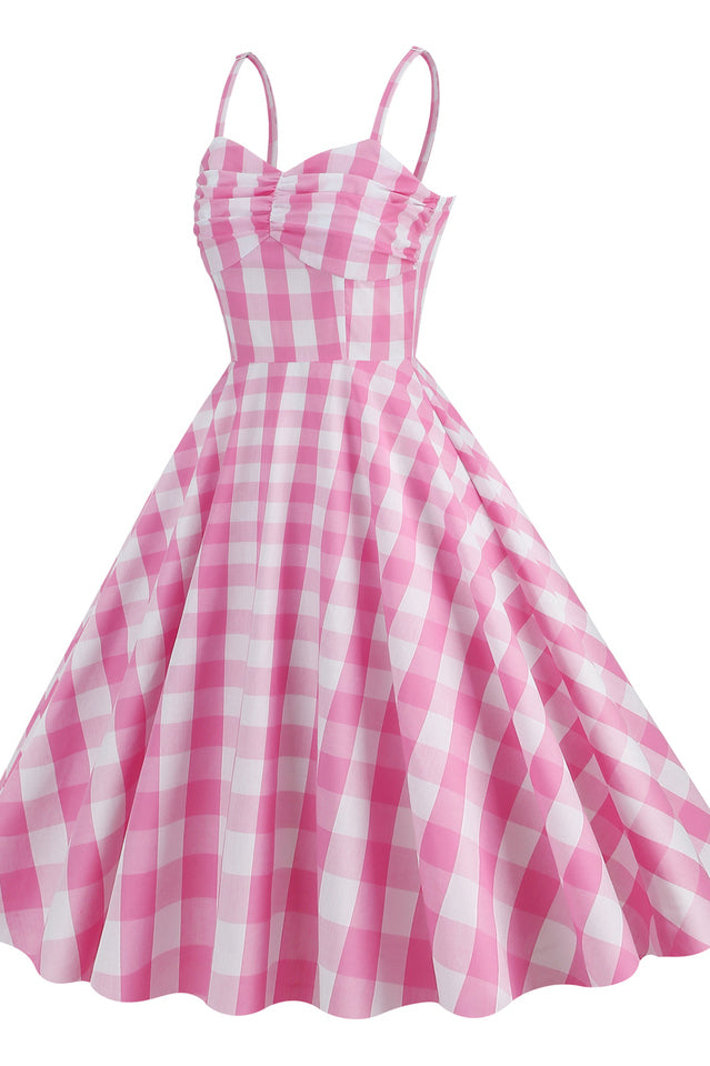 Barbie Movie Margot Pink Plaid Check Dress | Dress In Beauty Barbie Movie Margot Pink Plaid Check Dress | Dress In Beauty