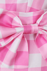 Barbie Movie Margot Pink Plaid Check Dress | Dress In Beauty Barbie Movie Margot Pink Plaid Check Dress | Dress In Beauty