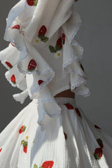 Ruffled Strawberry Print Skirt Set | Dress In Beauty Ruffled Strawberry Print Skirt Set | Dress In Beauty