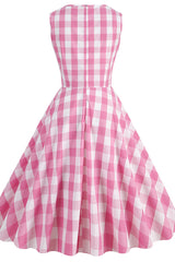 Barbie Movie Margot Pink Plaid Check Dress | Dress In Beauty Barbie Movie Margot Pink Plaid Check Dress | Dress In Beauty