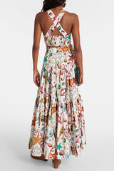 Capri Printed Crop Top & Skirt Set | Dress In Beauty Capri Printed Crop Top & Skirt Set | Dress In Beauty