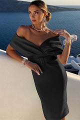 Off The Shoulder Belt Midi Dress | Dress In Beauty Off The Shoulder Belt Midi Dress | Dress In Beauty