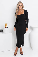 Backless Lace-Up Black Midi Dress | Dress In Beauty Backless Lace-Up Black Midi Dress | Dress In Beauty