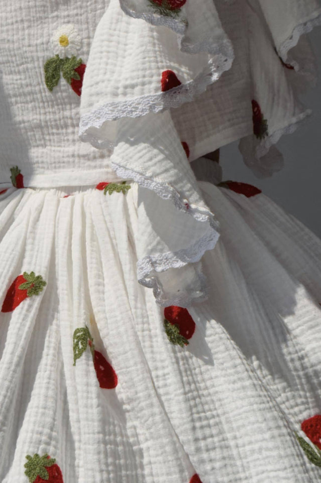 Ruffled Strawberry Print Skirt Set | Dress In Beauty Ruffled Strawberry Print Skirt Set | Dress In Beauty