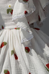 Ruffled Strawberry Print Skirt Set | Dress In Beauty Ruffled Strawberry Print Skirt Set | Dress In Beauty