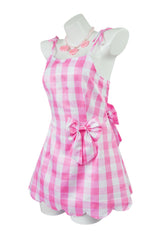 Barbie Movie Margot Pink Plaid Check Dress | Dress In Beauty Barbie Movie Margot Pink Plaid Check Dress | Dress In Beauty