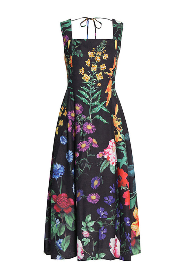 Printed Tie-Back Cotton-Blend Midi Dress | Dress In Beauty Printed Tie-Back Cotton-Blend Midi Dress | Dress In Beauty