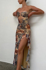Animal Print Cut-Out Detailed Maxi Dress | Dress In Beauty Animal Print Cut-Out Detailed Maxi Dress | Dress In Beauty
