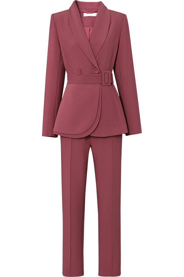 Lace Up Belt Waist Blazer Pants Suit | Dress In Beauty Lace Up Belt Waist Blazer Pants Suit | Dress In Beauty