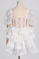 Alix Puff Shoulder Tiered Mini Dress | Dress In Beauty Alix Puff Shoulder Tiered Mini Dress | Dress In Beauty