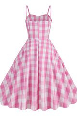Barbie Movie Margot Pink Plaid Check Dress | Dress In Beauty Barbie Movie Margot Pink Plaid Check Dress | Dress In Beauty