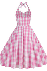 Barbie Movie Margot Pink Plaid Check Dress | Dress In Beauty Barbie Movie Margot Pink Plaid Check Dress | Dress In Beauty