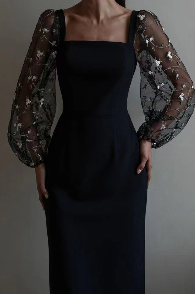 Embroidery Sheer Elegant Midi Dress | Dress In Beauty Embroidery Sheer Elegant Midi Dress | Dress In Beauty