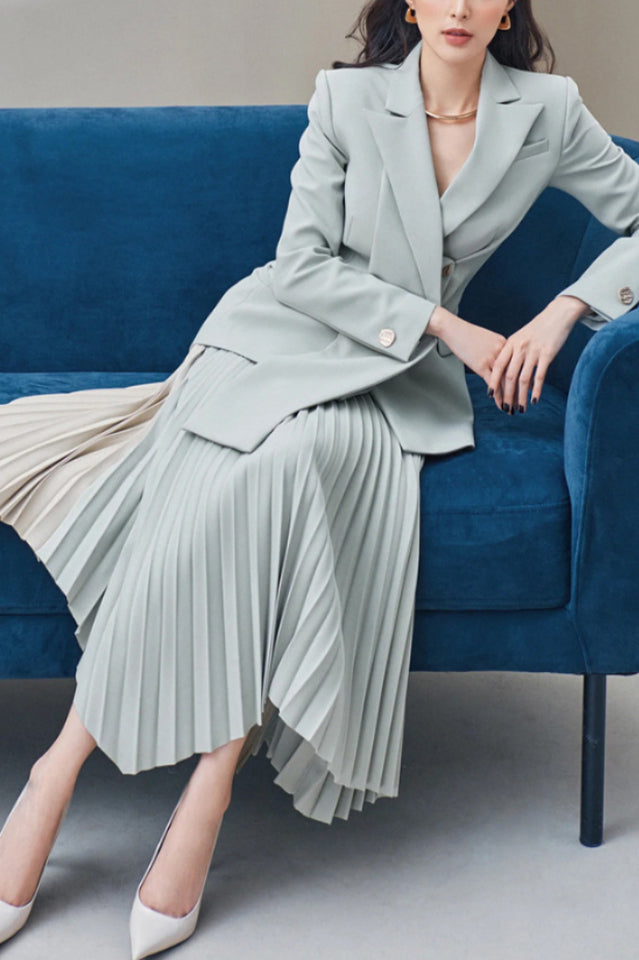 Blaire Gray Ruched Blazer Set | Dress In Beauty Blaire Gray Ruched Blazer Set | Dress In Beauty