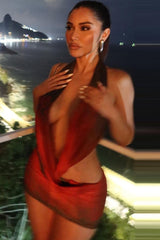 Backless Mesh Halter One Step Skirt | Dress In Beauty Backless Mesh Halter One Step Skirt | Dress In Beauty