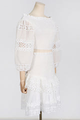 Raina White One-Shoulder Embroidered Set | Dress In Beauty Raina White One-Shoulder Embroidered Set | Dress In Beauty