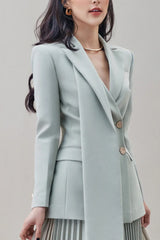 Blaire Gray Ruched Blazer Set | Dress In Beauty Blaire Gray Ruched Blazer Set | Dress In Beauty