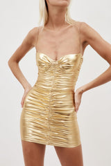 Corin Ruched Metallic Minidress | Dress In Beauty Corin Ruched Metallic Minidress | Dress In Beauty