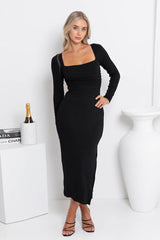 Backless Lace-Up Black Midi Dress | Dress In Beauty Backless Lace-Up Black Midi Dress | Dress In Beauty